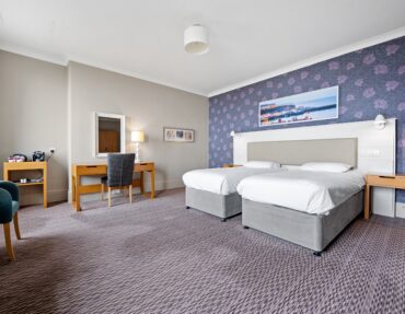Superior Twin Room with Sea View at the Royal Hotel in Whitby.