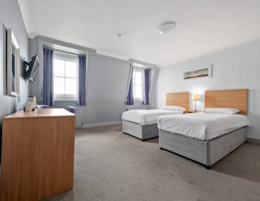 Twin Room with Sea View at the Royal Hotel in Whitby.