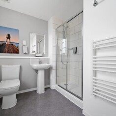 Superior Double Room with View Bathroom at the Royal Hotel in Whitby.
