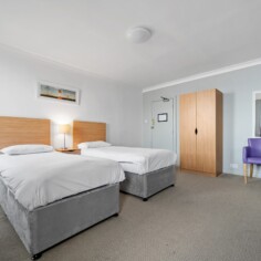 Twin Bedroom with Sea View at the Royal Hotel in Whitby.